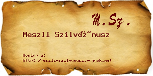 Meszli Szilvánusz névjegykártya